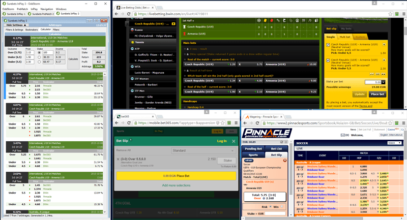 navigation with pinnacle and bet365